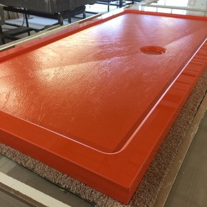 Bright RAL orange shower tray