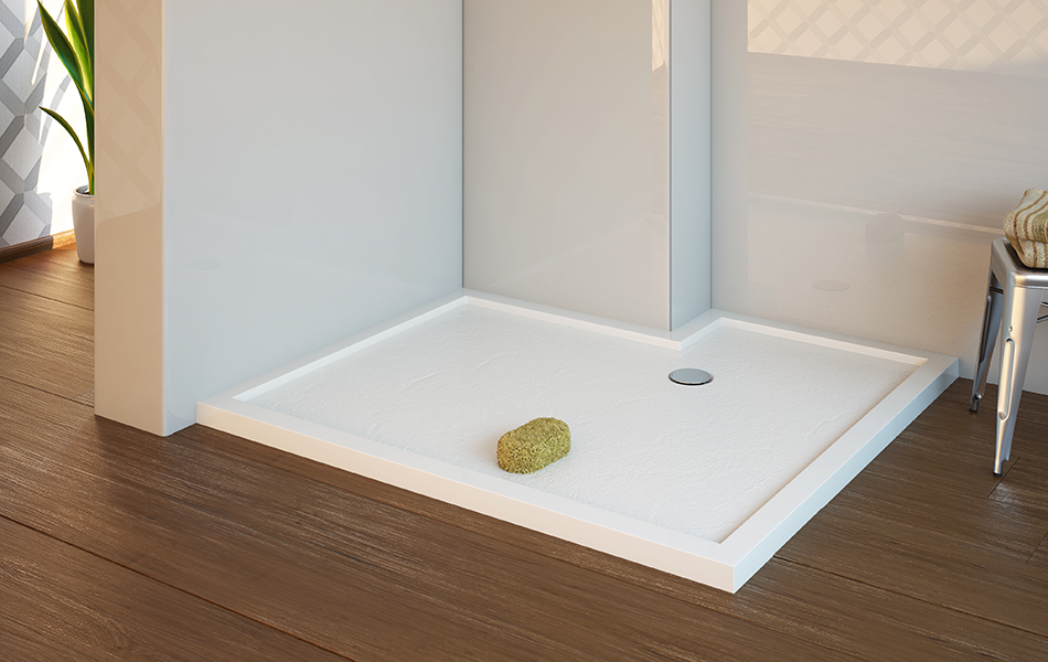 Shower Tray in Pure White Solid Ral Finish