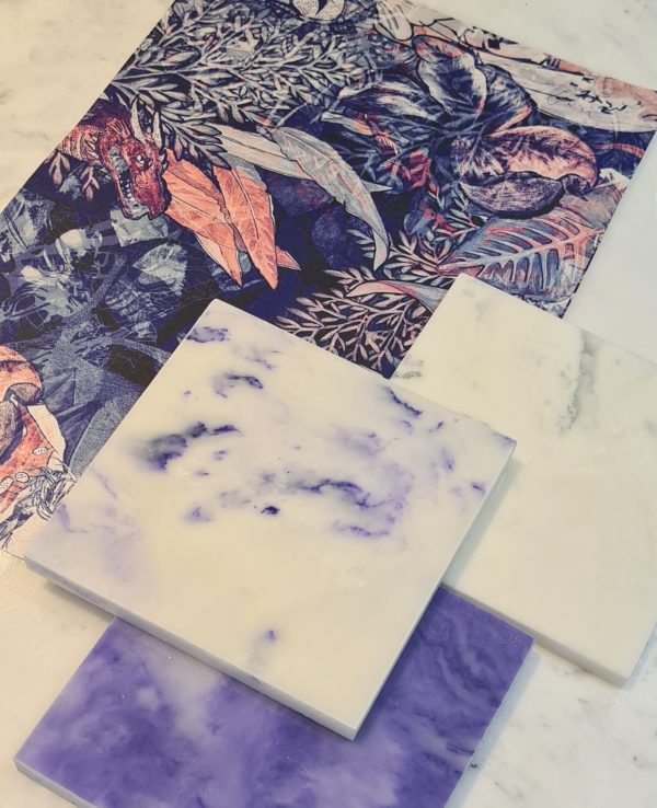 Beautiful white and lavender marble for Pantone's colour of the year 2022 Very Peri