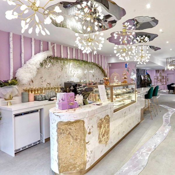 Feya Cafe Interior Design Hospitality Design with Gold Stratos