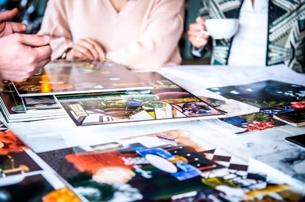 Designers look at images to create mood boards