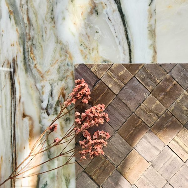 Green and brown cultured marble from Versital - Pistachio