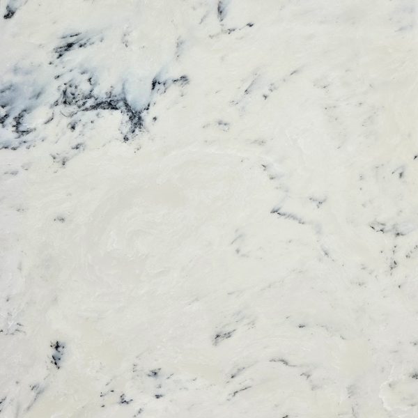 Soft off white marble finish with black and grey veins - Cumulus. Cultured marble finish from the Versital ECO range from 100% recycled resin