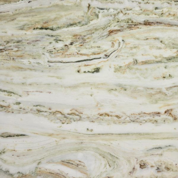 Driftwood is a rich brown and green veined marble with linear veins. Cultured marble finish from the Versital ECO range from 100% recycled resin